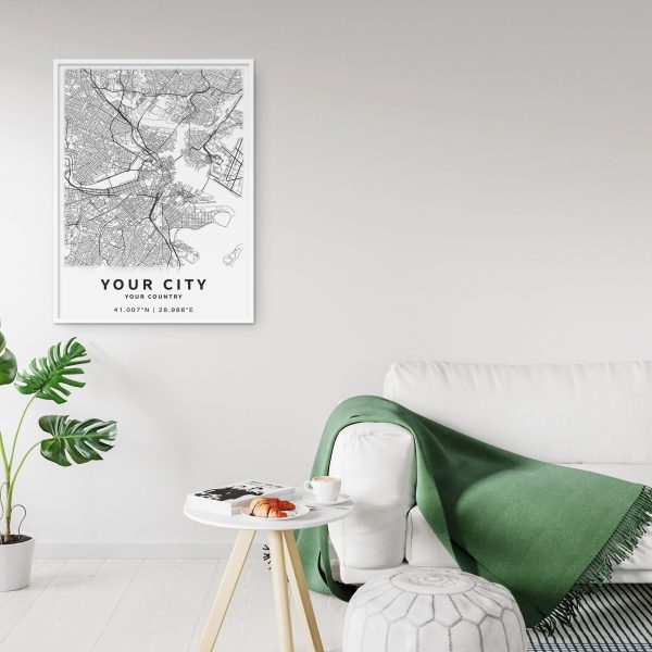 Custom Map of Your City, Any Town with Street Name – Digital Download  Personalized City Map  Map Poster  Printable Map