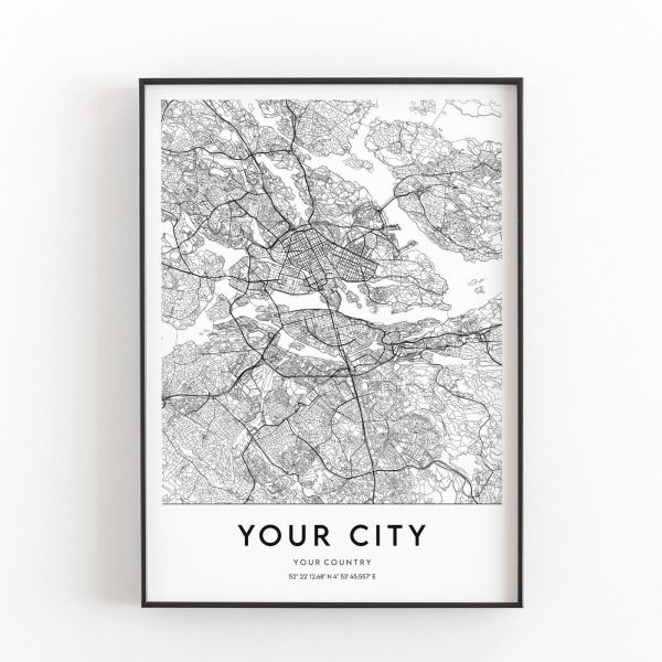 Any City Map, Custom Map, Custom Map Poster, Any City, Any Town, Personalized Map, Large Map, Your City, Custom City, Digital Download