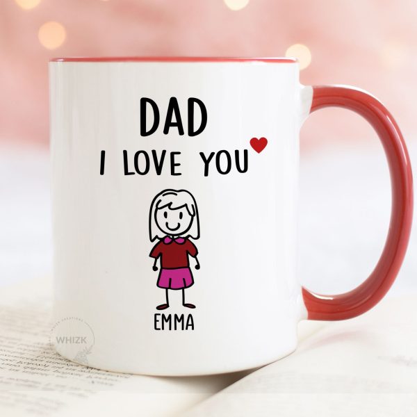 Dad Gift For Dad Birthday Gift, Dad Mug, Fathers Day Gift From Daughter Son Kids Wife Dad Christmas Gift Funny Coffee Cup Personalized Stick