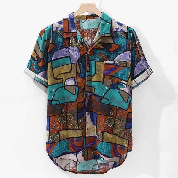Beach Hawaiian Shirt | Men’s Short Sleeve Button Up Shirt | Shirt for Men | Size Small to XL | Fashion Shirt | Unique Pattern | Viscose