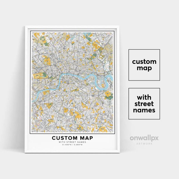 Custom Map Print, Street Names Custom Print, Custom Street Map, Custom Map Poster, City Map Wall Art, Custom Map Art, Travel Gift Poster