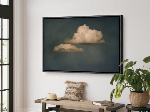 SouthandArt Abstract Clouds Wall art, Framed Canvas Art print with hanging kit