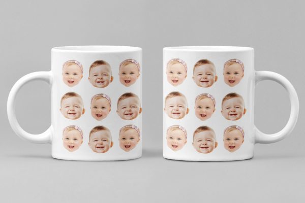 Custom Baby Face Mug, Baby Face Pattern Mug, Grandpa Mug Gift, Dad Birthday Gift, Baby Face Cup, Mug with Baby Pictures, Father’s Day Mug