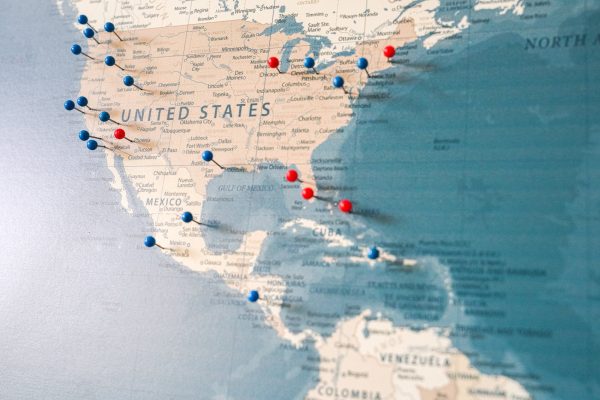 Push Pin World Map – Personalized Travel Map – Custom Modern Map Print #WPM01