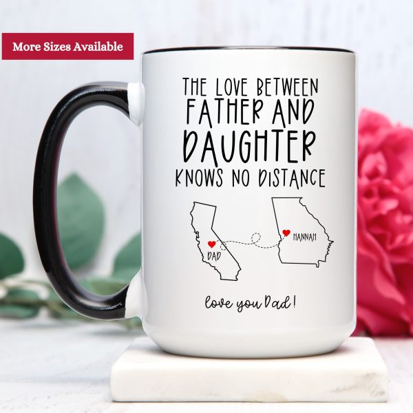 Personalized Father Daughter Coffee Mug, Dad Gift from Daughter, Father Daughter Distance Gift, Father Daughter Mug, Dad Gift, Dad Mug