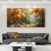 Abstract Forest Oil Painting On Canvas, Large Wall Art, Original Green Tree Landscape Painting,Custom Painting,Modern Living Room Wall Decor