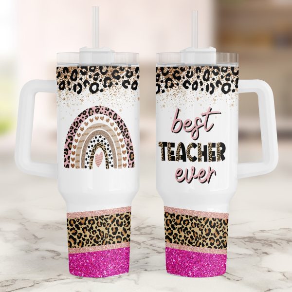 40oz Teacher Tumbler, Teacher Appreciation, Back to School Teacher Tumbler, Design 2