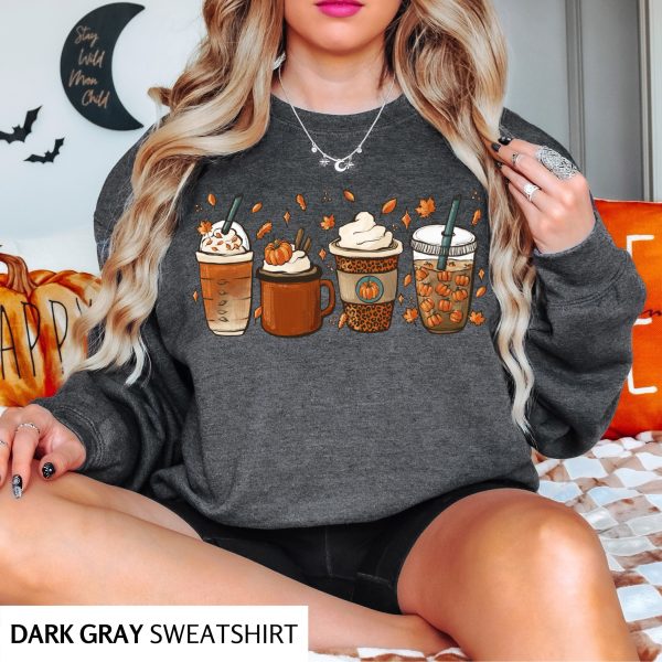 Coffee Fall Sweatshirt, Fall Shirt for Women, Its Fall Yall Halloween Shirt, Pumpkin Spice Halloween Sweatshirt