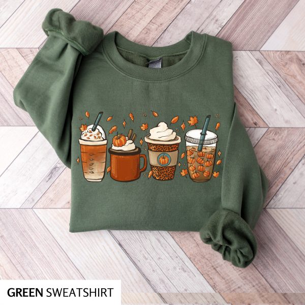 Fall Coffee Shirt, Pumpkin Spice Halloween Shirt Comfort Colors®, Vintage Halloween Sweatshirt for Women